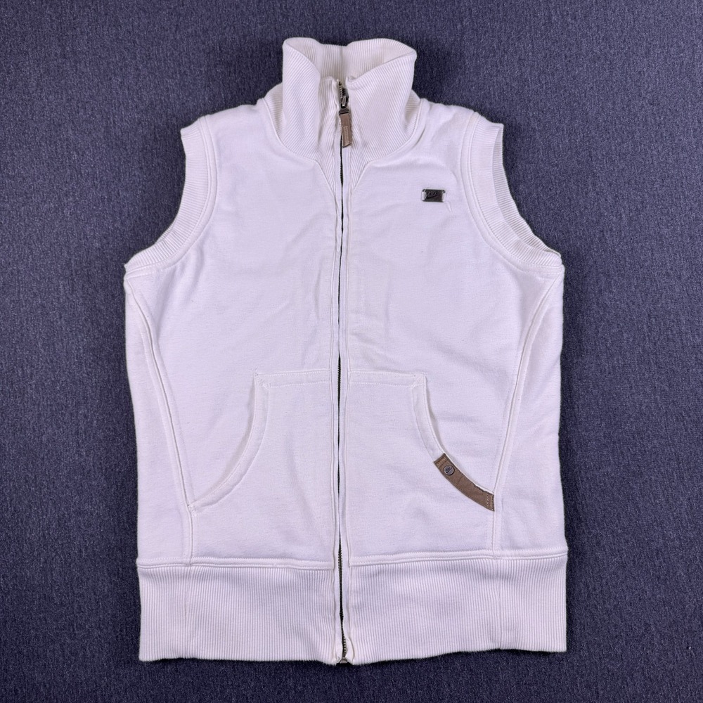 Nike Girls White Shrpa Lined Y2K Full Zip Hiking Skiing Vest Jacket Size M(8-10)
